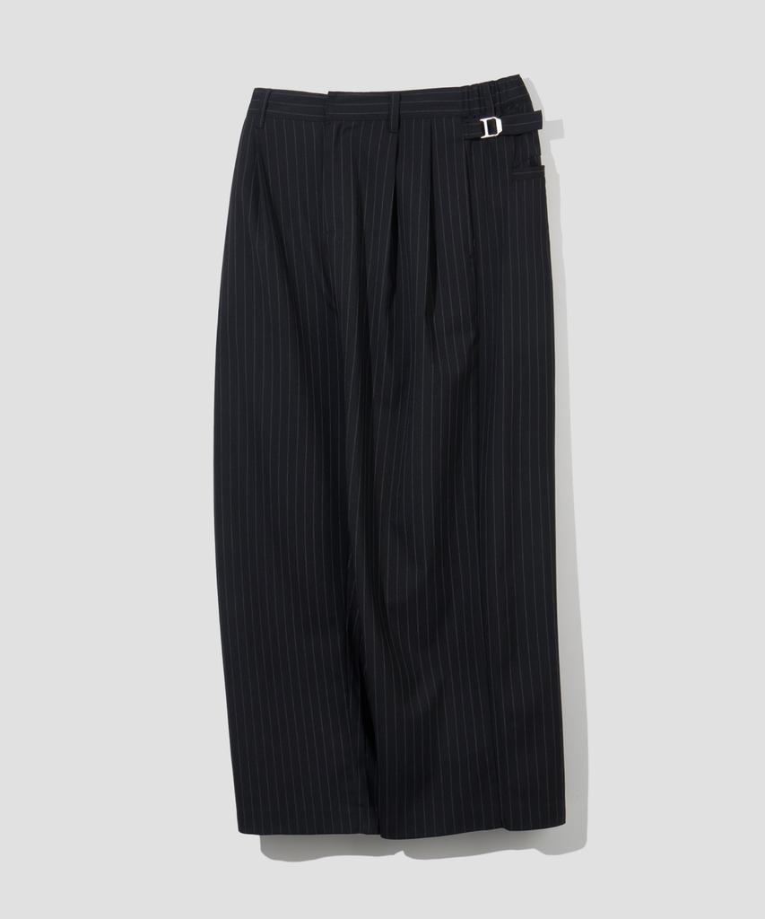 AGOD Strap Banding Wide Slacks [Black Stripe]