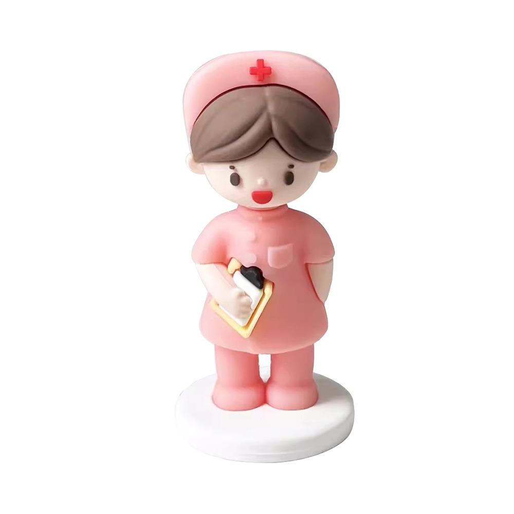 DlY Doctor Nurse Figurine Cartoon Nurse Cake Ornaments Doctor Nurse Model Statue Photography Props