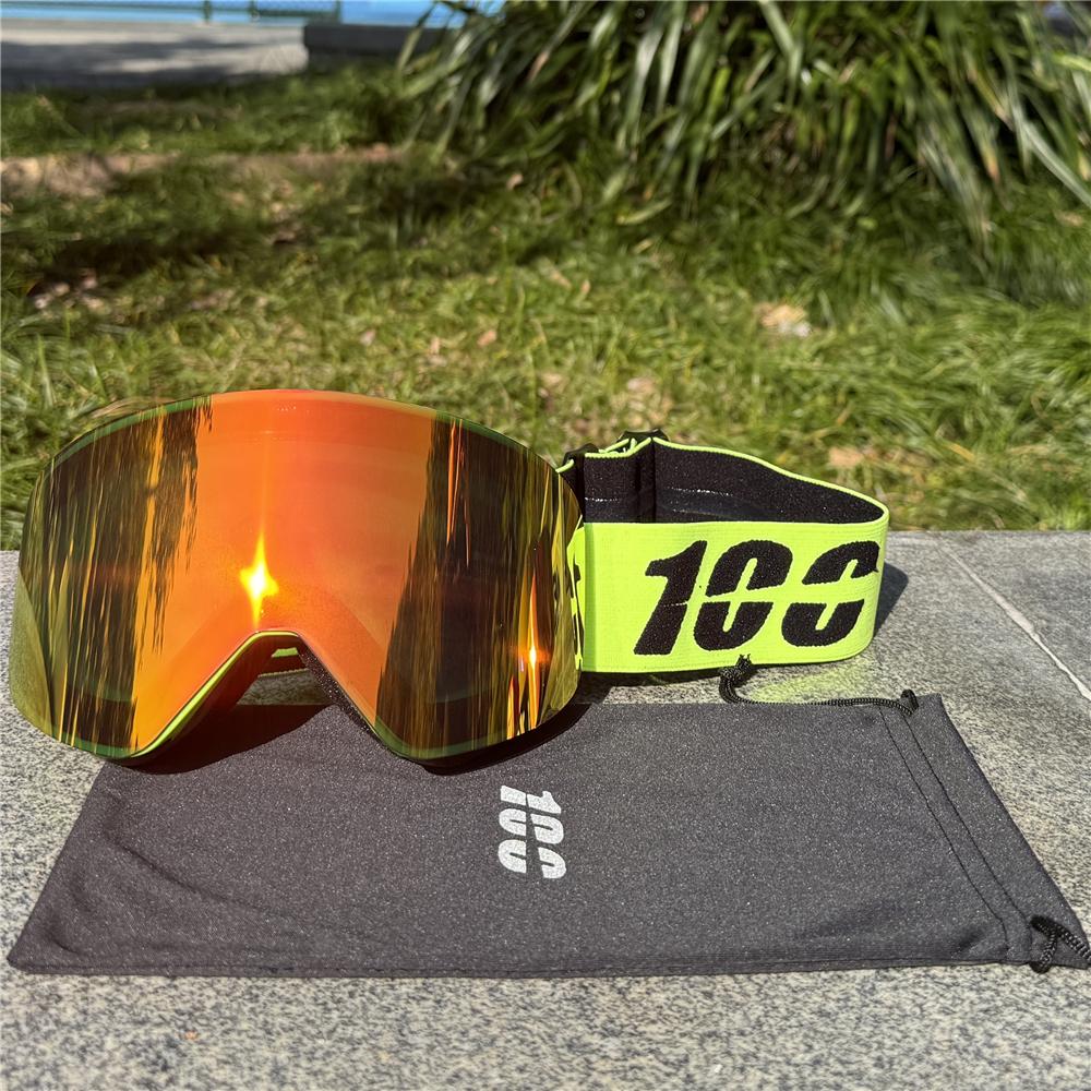 Magnetic Ski Goggles with Bag Double Layer Polarized Lens Skiing Anti-fog UV400 Snowboard Goggles Men Women Ski Glasses Eyewear