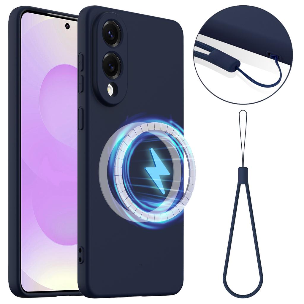 For Samsung Galaxy S25 Edge Case Compatible with MagSafe Anti-Drop Liquid Silicone Phone Cover