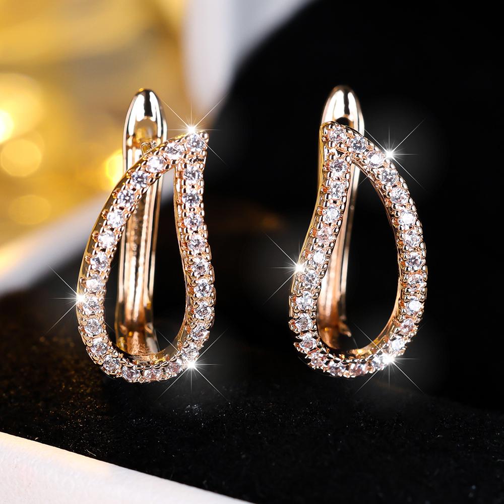Модные женские серьги-кольца золотого цвета с отверстиями в виде капель воды для женщин, блестящие белые висячие серьги с цирконием, ювелирные аксессуары