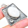 Natural Rainbow Moonstone, Topaz Gemstone 925 Sterling Silver Pendant 2.05" I4M44