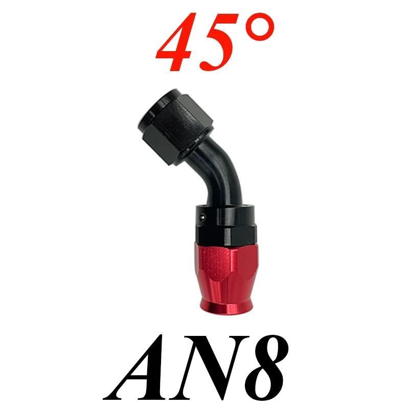 AN4 AN6 AN8 AN10 AN12 Для Поворотных Шлангов PTFE Масляных Топливных Фитинг Прямой 0°/45°/90°/180° Многоразовый Фитинг Шланга Адаптер