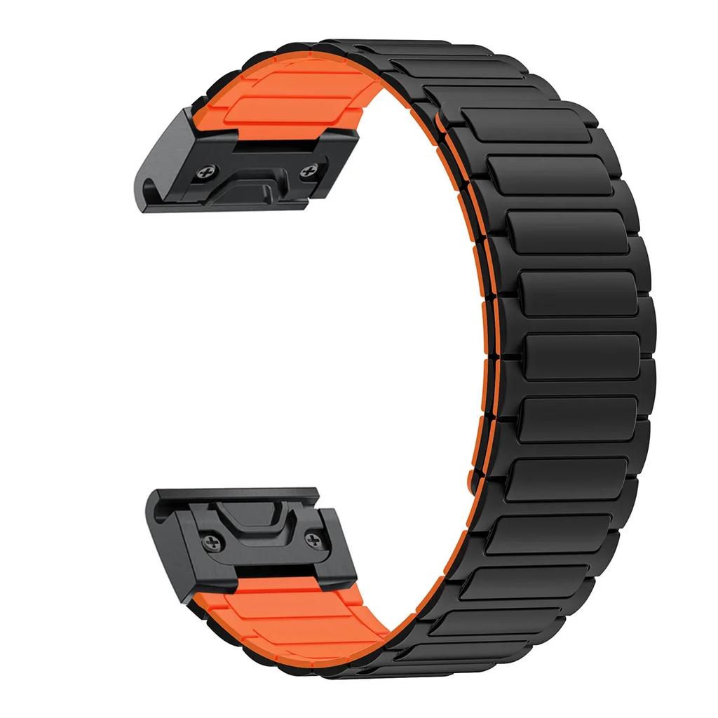 26-мм магнитный силиконовый ремешок для Garmin Band Fenix 8 51MM 7X 7 Pro Fenix 6X 5X 5Plus Tactix 7 Enduro 3 Петля descent mk1 Браслет