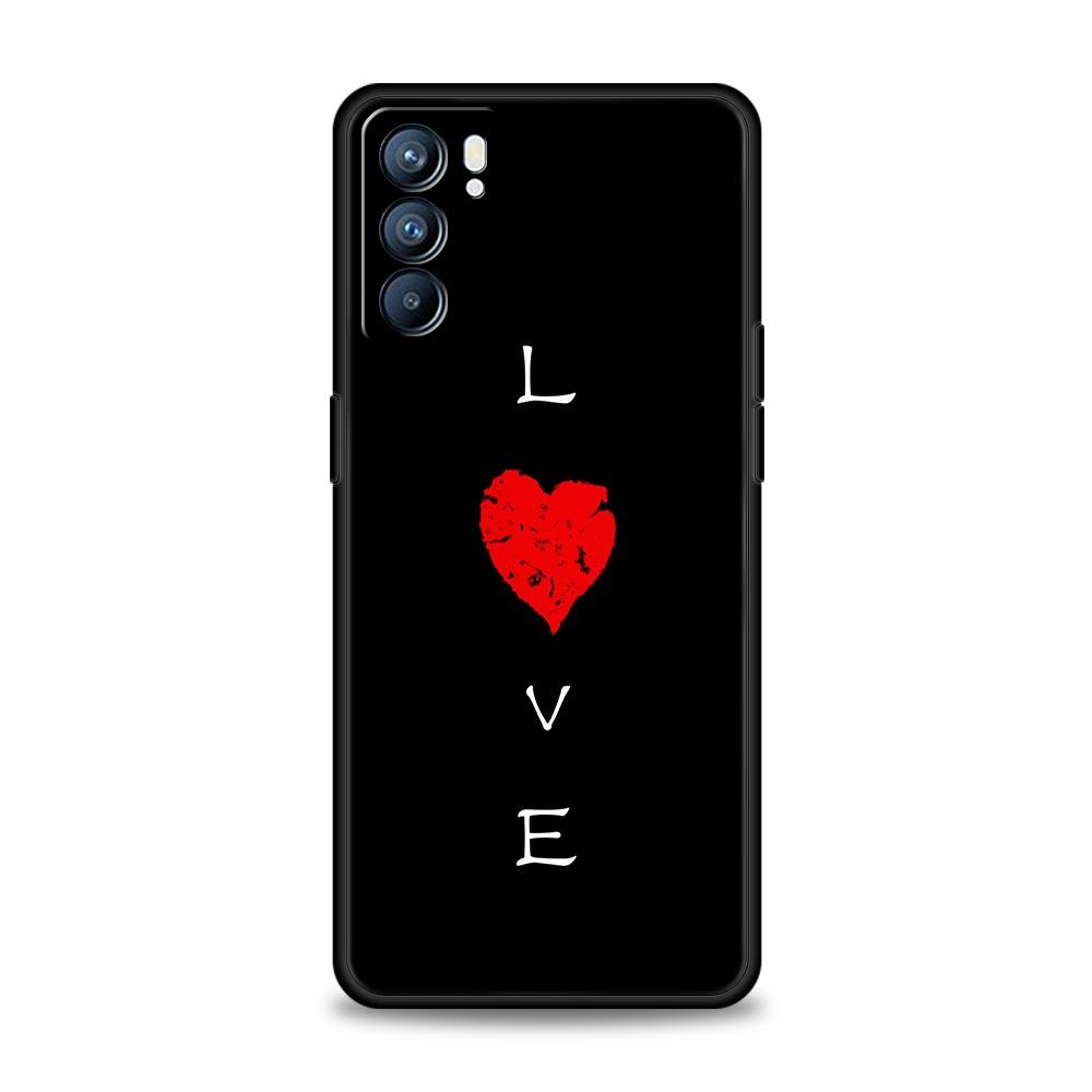 Я люблю тебя Розовое Сердце Чехол для Телефона Для Oppo Reno8 Reno7 Reno6 Pro A54 5G Find X6 X5 A53 A52 A9 A15 A95 A17 A16 A74 A57 A31 Обложка