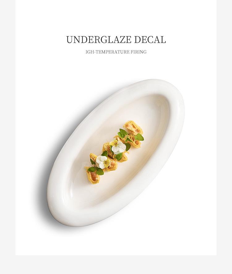 Художественная двухслойная изолированная керамическая сервировочная тарелка для элитной посуды и использования в отелях.