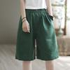 Women Shorts Wide Leg Elastic Waist Casual Pants Solid Color Loose