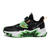 Cement Nemesis Non-Slip Wear-Resistant Low-Top Basketball Shoes Kids Sneakers Black Green Orange 312321124H-8