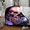 1PC Skull Flowers Print Blanket, Soft Throw Blanket - Warm & Cozy for Couch, Bed, Office, and Travel yy250912173
