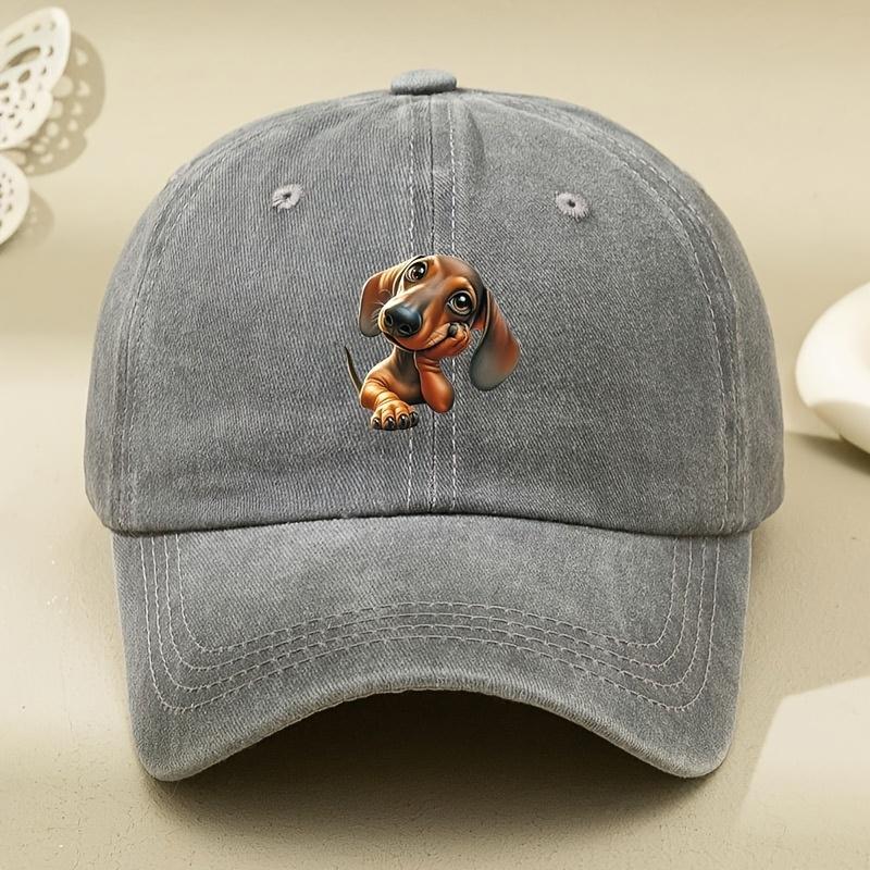 Dog printed baseball cap with fashionable and simple design suitable for daily leisure and versatile use