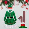 Christmas Elf Costume Set Cute with Waist Belt for Festival Photo Props Carnival