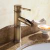 Basin Faucet Antqiue Brass Bamboo Waterfall Bathroom Sink Faucet Single Lever Deck Bath Toilet Mixer Water Tap WC Taps ZLY-6660