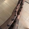 Kawaii Gothic Hollow Out Pantyhose Lolita Bow Knot Fishnet Stockings Women Spicy Girl Black White Sexy Thin Ins Tide Lace Tights