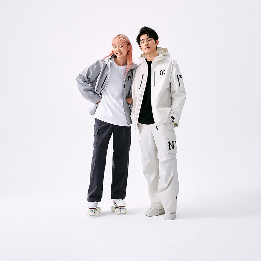 New MLB New York Yankees Basic Collection SS25 Jackets Coats Unisex Heather Gray Ivory 3AWJB0351-50CRM