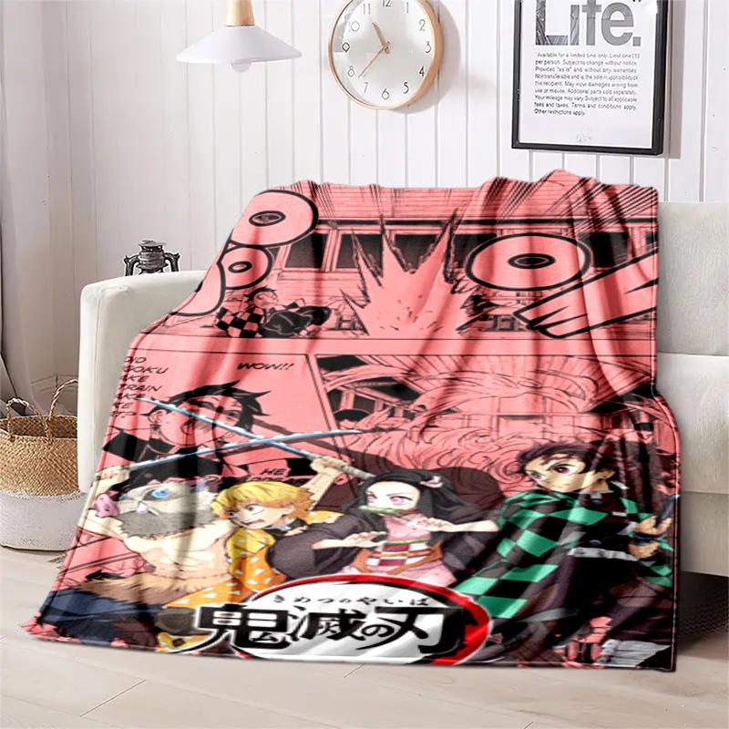 Japanese manga artist Koyoharu Gotouge's Demon Slayer blanket Soft and portable four season home bed, office travel, lunch break, warm blanket K14
