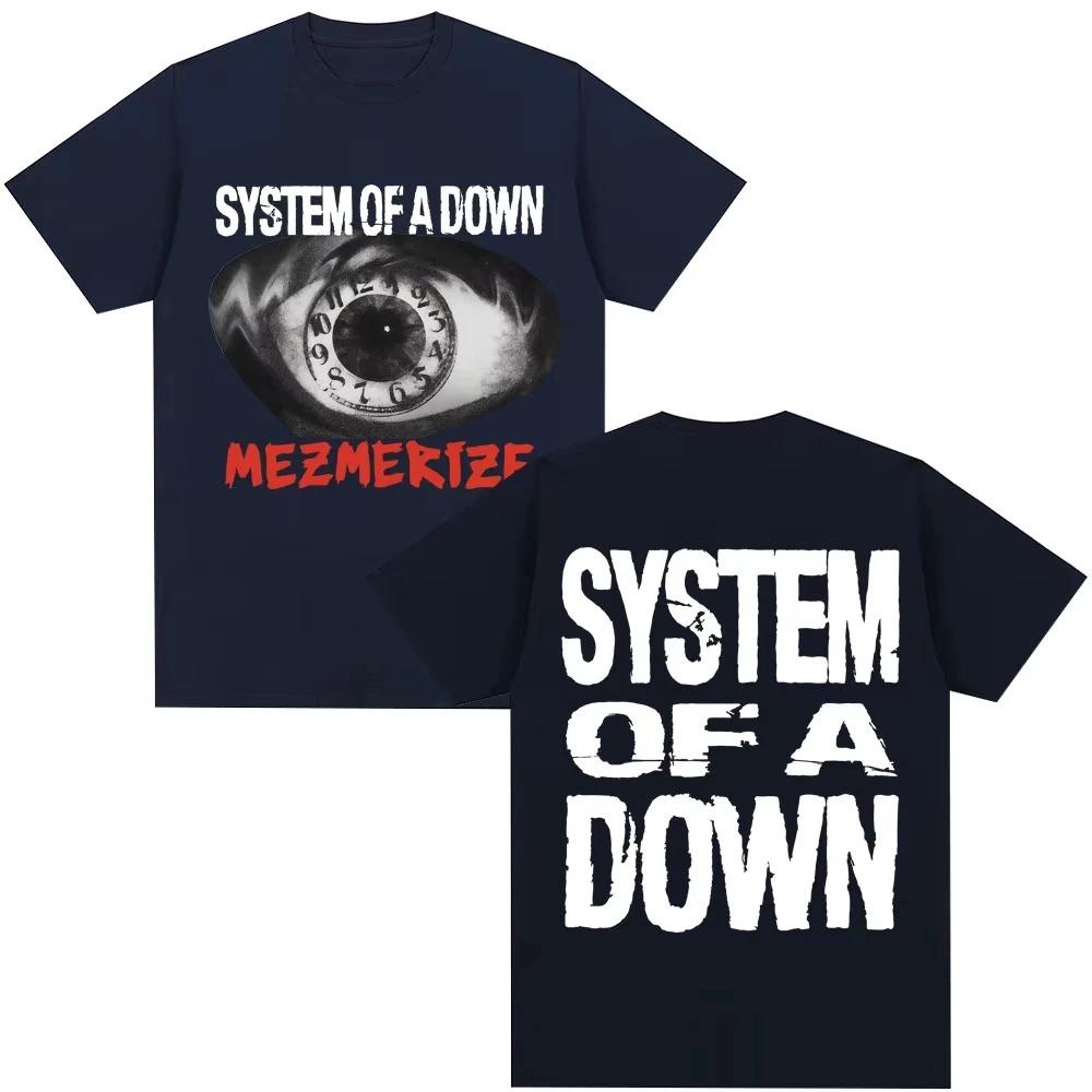 System of a Down Mezmerize Album Eye Clock Graphic T-Shirt, Unisex Rock Streetwear Casual Cotton T-shirt