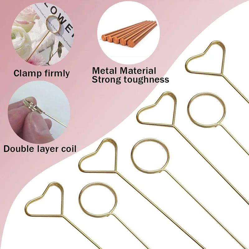 20Pcs Greeting Card Holder School Event Wire Card Holder Durable Photo Stick Holder Party Floral Card Holder Office Party Wedding