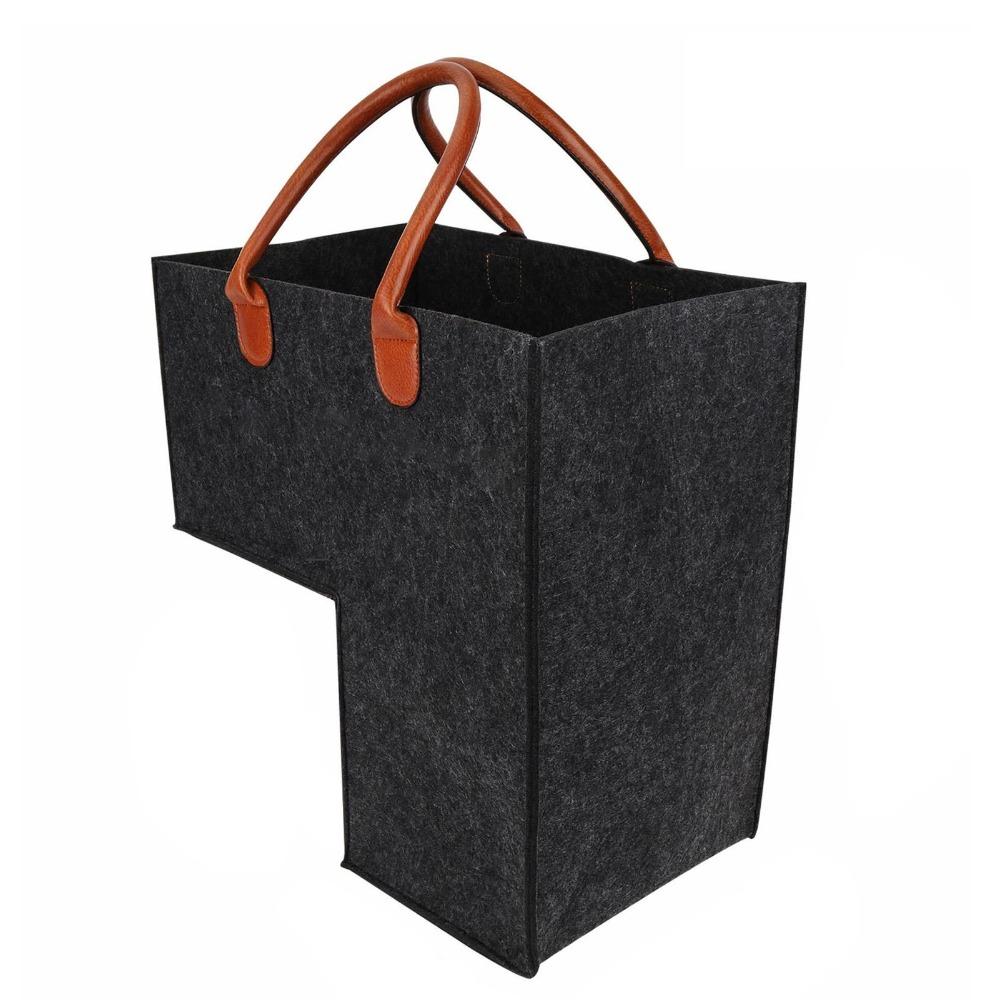 Grey Felt Stair Basket Large Capacity Organizer Living Room Miscellaneous Organizing
