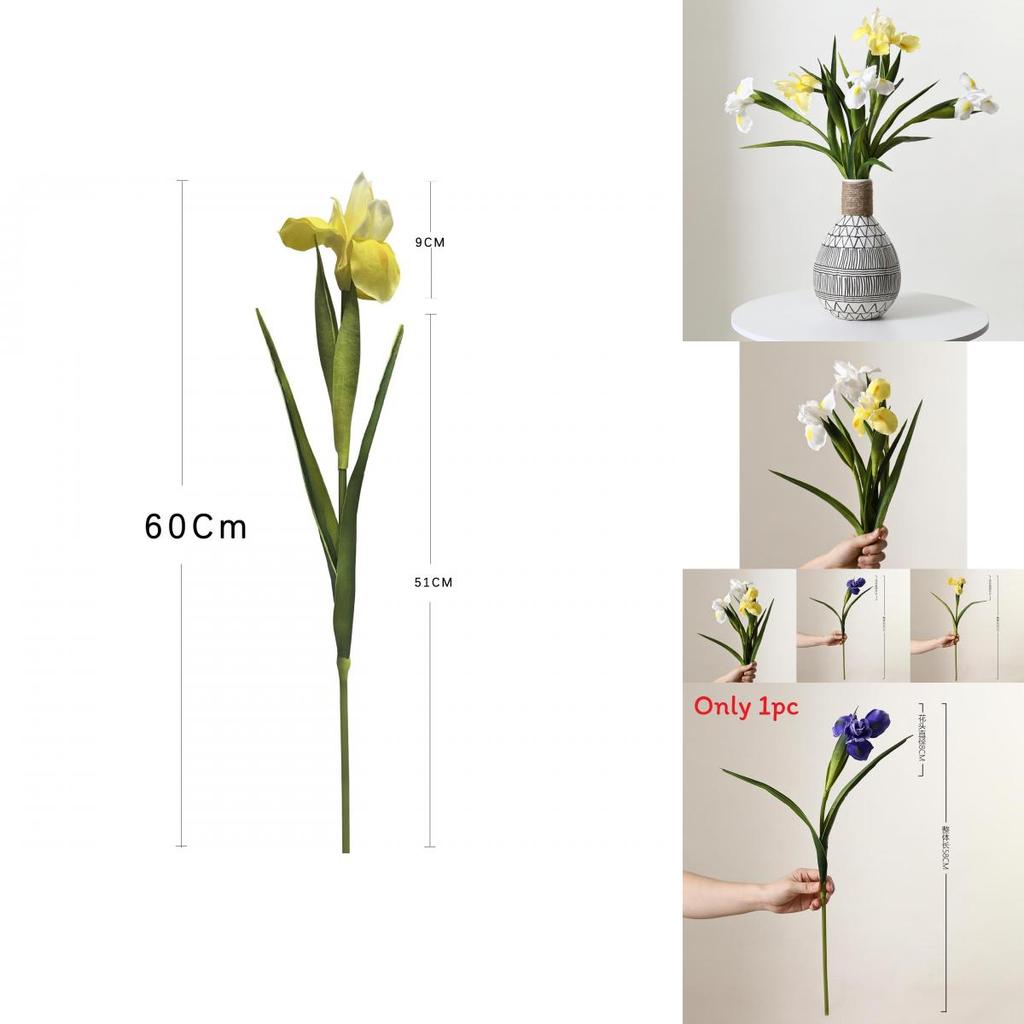 Realistic Pu Irish Iris Flower For Outdoor Events Home Office Decoration Gift