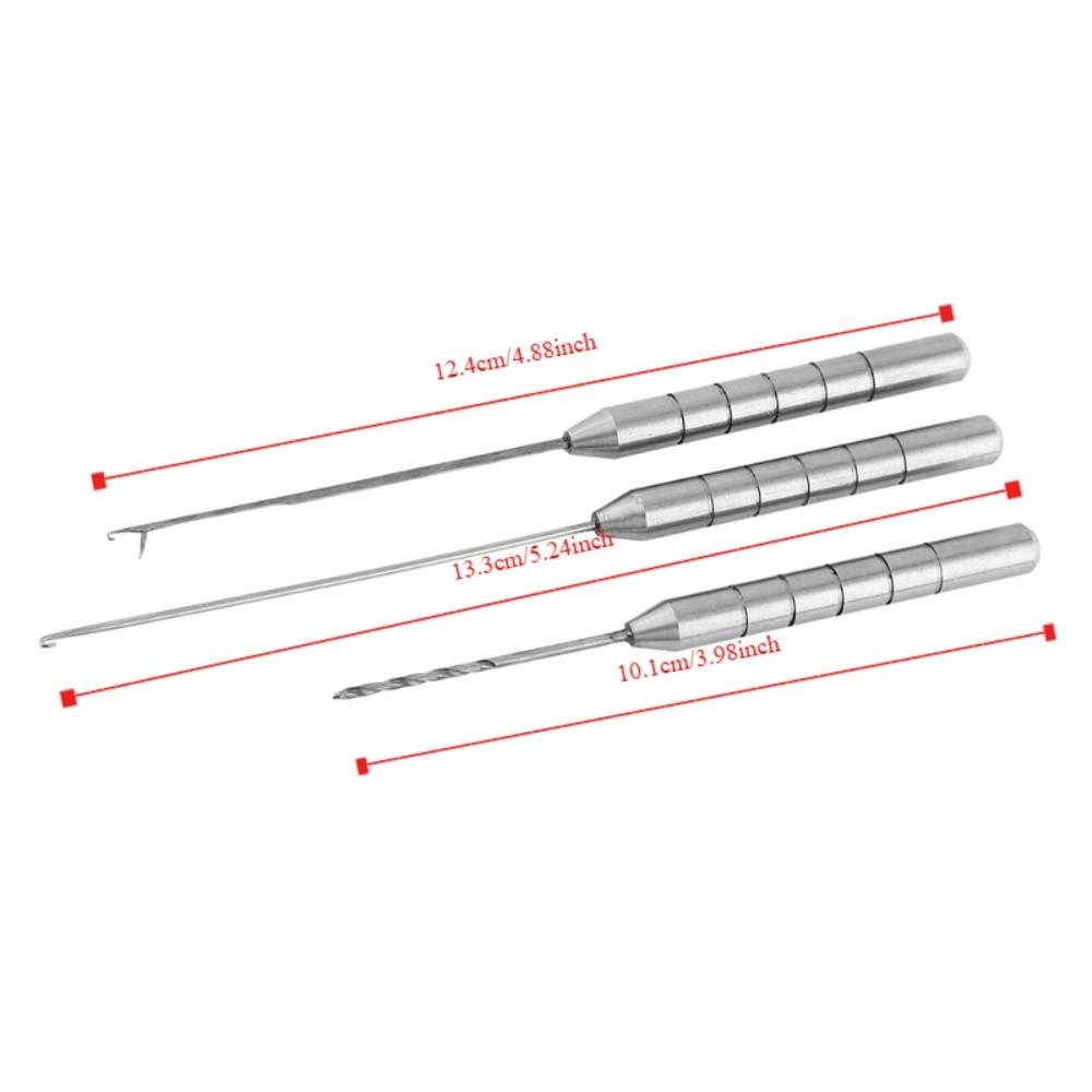 3Pcs/Set Portable Fishing Bait Needle Aluminum Alloy Baiting Rig Tool  Saltwater Fishing