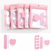 1Pc Nail Art Tool Kit (3-piece Set): Crystal Wand, Heart-shaped Sponge, Glitter Powder, Nail File, and Nail Art Tool Kit.
