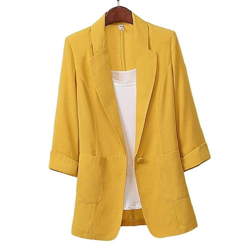 Женский цветной модный хлопковый льняной пиджак в пальто большого размера вскользь