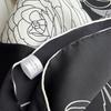 Black And White Rose Silk Large Square Scarf Xiaoxiang Style Camellia Silk Scarf Women'S Spring, Autumn And Winter Mulberry Silk Scarf Shawl