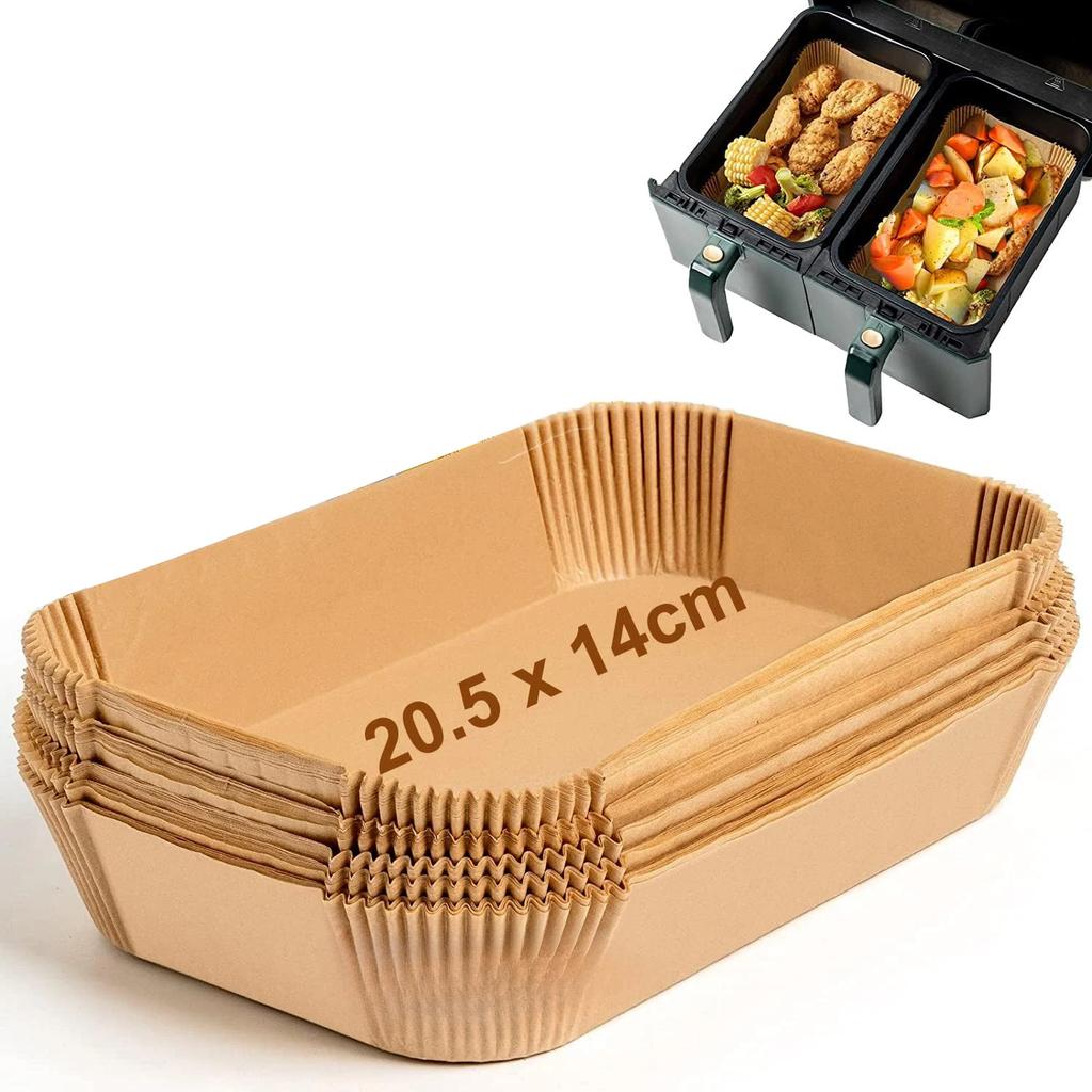 Бумага для выпечки для аэрофритюрницы Ninja Прямоугольные вкладыши, Совместимые с Ninja Foodi Dual Zone и другими двойными