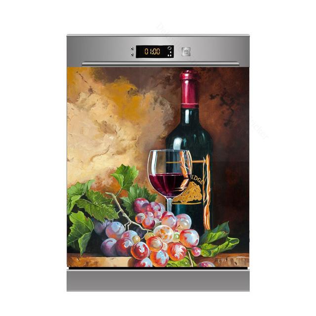 Наклейки на стену с солнечными цветами, чтобы покрыть холодильник, сельскую кухню, холодильник, пляжную ракушку, черную кошку, посудомоечную машину, виниловые 3D настенные фрески для дома