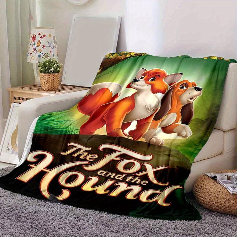 1pc, The Fox and The Hound Cozy Throw Blanket for Home Decor, Couch Cover, Outdoor Blanket, Gift Idea, Flannel Throw