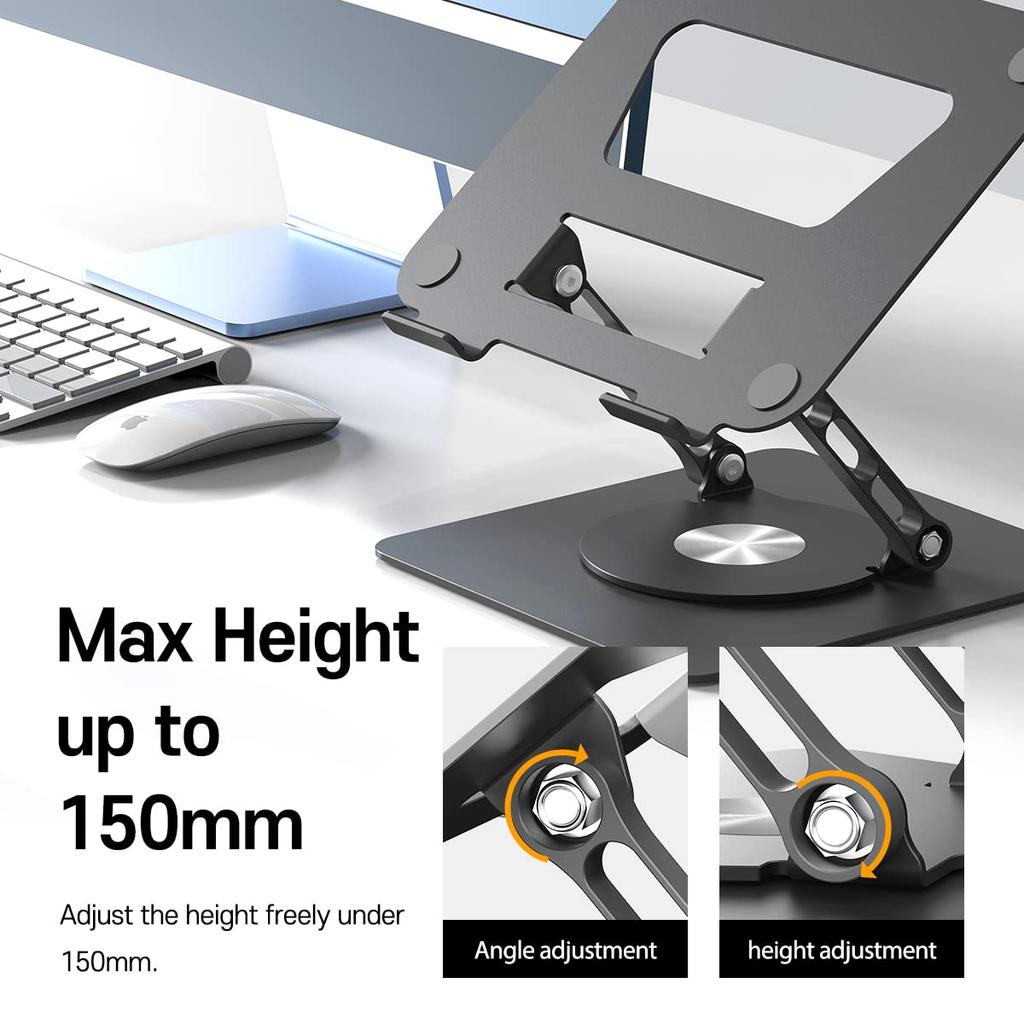Note PC Stand Rotation Height Angle Adjustment Foldable Laptop Stand Portable Aluminum PC Stand Slim Compact Waste Heat Design PC Computer Stand