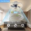 IRALAN 360° Колеблющийся низкопрофильный потолочный вентилятор с подсветкой, Потолочный вентилятор без лопастей с плоским креплением, Пульт дистанционного управления и управление через приложение, 6 скоростей ветра