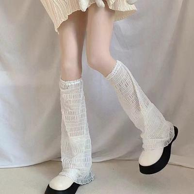 Японские гольфы до середины икры в сетку, Лолита, защита от солнца, летний тонкий стиль, кружево с подвязками.