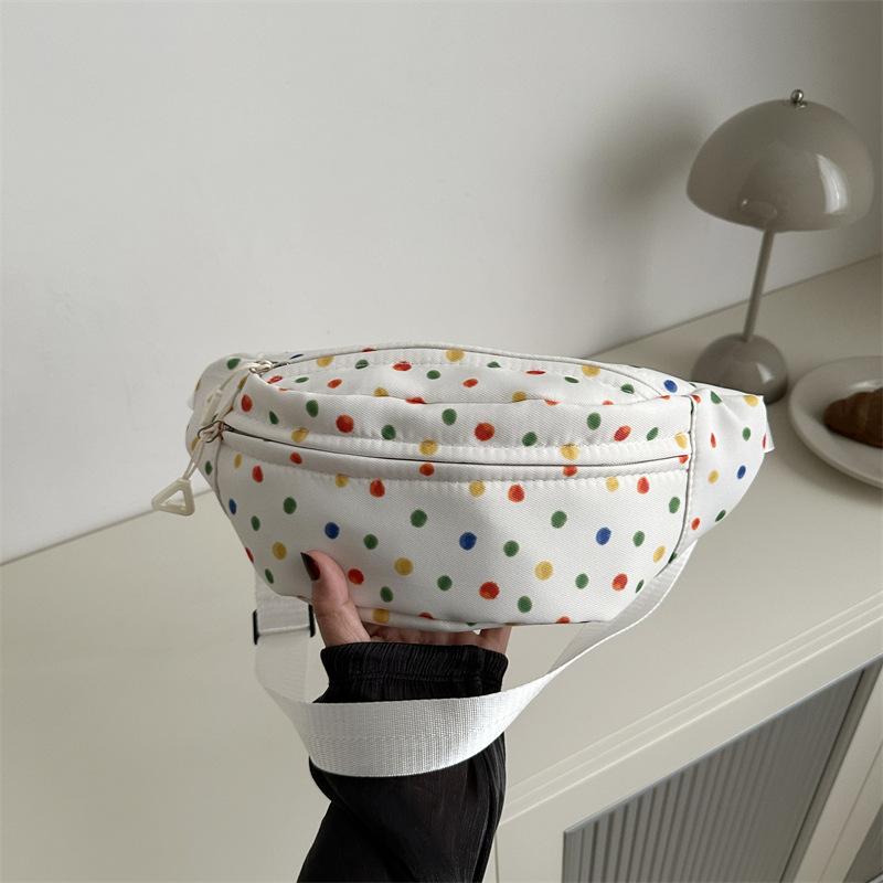 2025 новый маленький свежий цвет в горошек милая литературная нагрудная сумка Mori сумка для мобильного телефона повседневная женская поясная сумка сумка-мессенджер