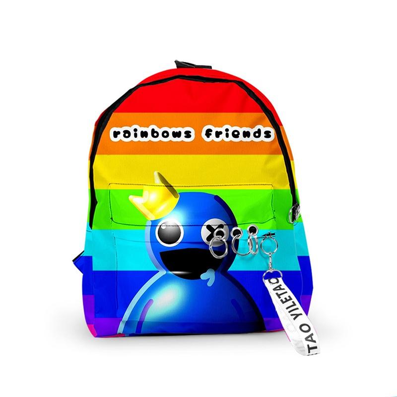 Рюкзак Roblox Rainbow Friends из прочного полиэстера, школьный рюкзак для путешествий, рождественский подарок