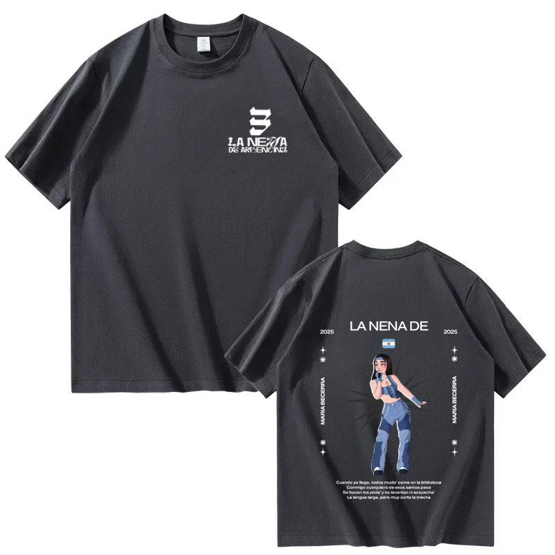 Singer Maria Becerra La Nena Album 2025 Gothic TShit Mens Women Fashion Summer Print 100 Pure Cotton Loose Y2K Tshirt Hot Sale