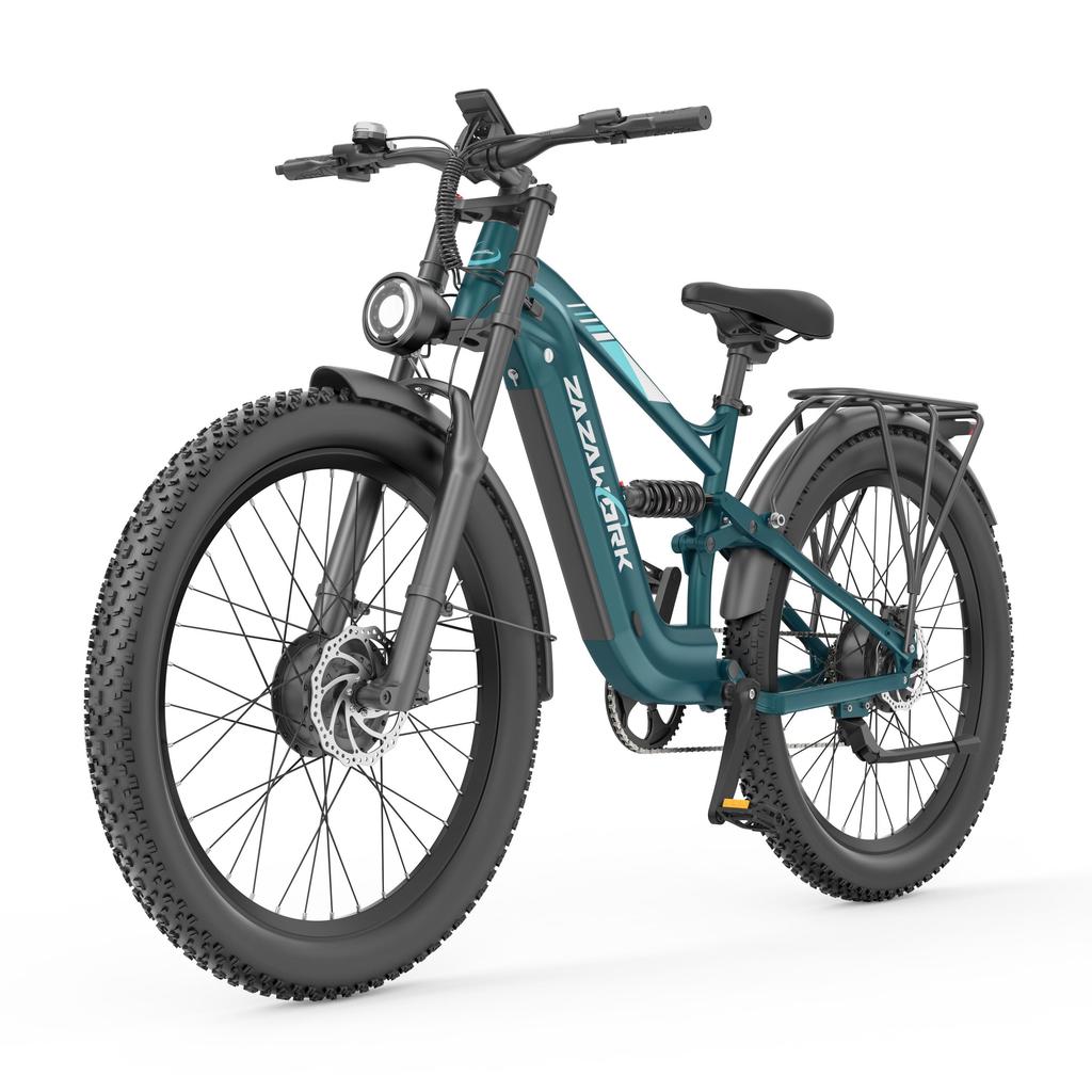 ZAZAWORK CF500 PRO High-end Electric Bicycle 1000W*2 Dual Motor 48V20Ah Battery 50KM/H Top Speed 27 Inch Off- Road Tires E-Mountain Bike
