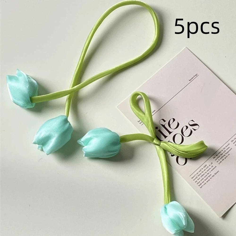 5Pcs Ornaments Tulip Lace-up Straps Sweet Hair Cord Accessories Elegant Curtain Tieback  Cake