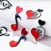New Music Love Heart Acrylic Earrings for Women Creative Musical Note Peach Drop Earring Trendy Jewelry Valentine's Day Gifts