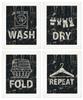 Inkdotpot 4 Piece Laundry Poster for Laundry Room Decor Wash Dry Fold Repeat , Laundry Room Posters Wall Art