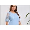Plus Size Women's Summer Embroidered Lace Patchwork Tailored Dress Cover Buttock Dress