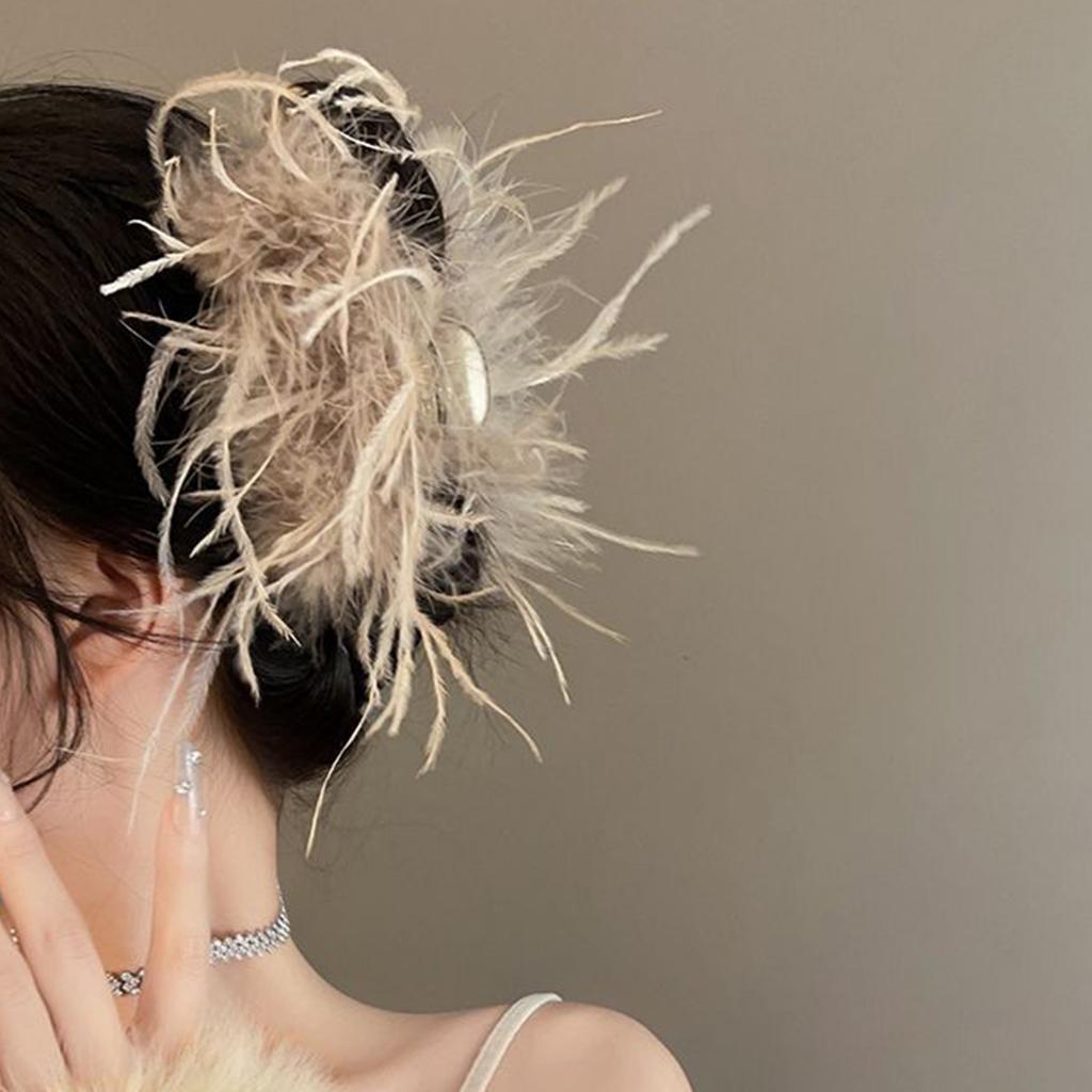 1920s Hair Clip Large Hair Claw Clip Fashion Hair Adornment Holder Feather Barrettes Hair Styling Tool Ornaments