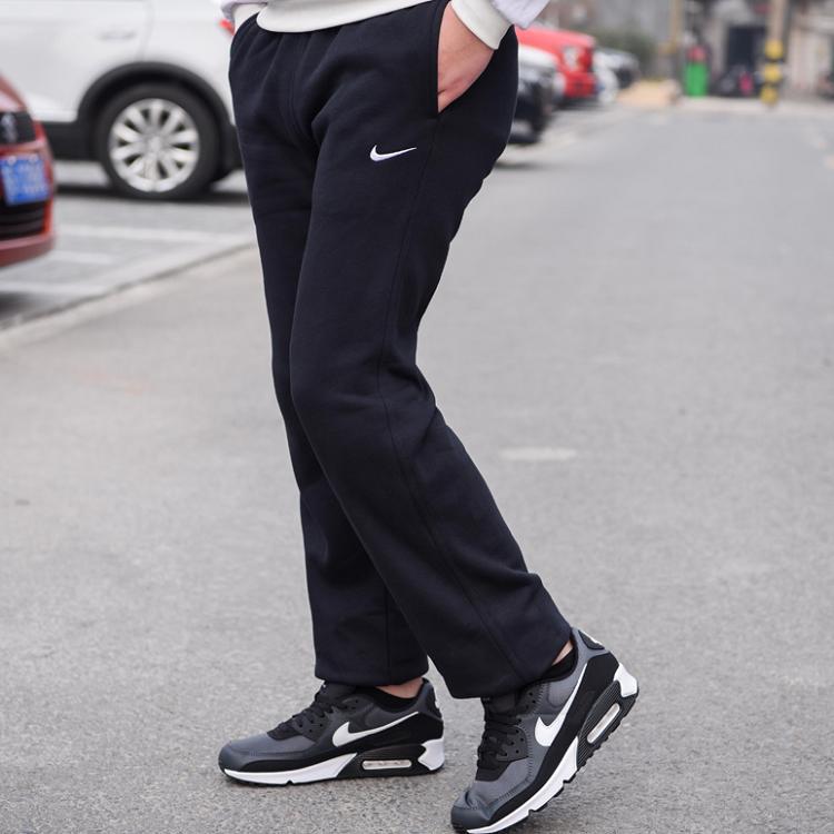 Nike Брюки Club OH Pant Swoosh NF Logo на флисовой подкладке Мужские трикотажные брюки черные 623455-010