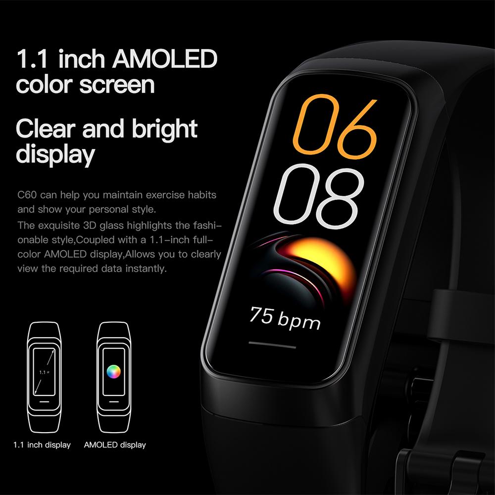 1,1-дюймовый Amoled умные часы с монитором температуры тела фитнес-часы спортивные водонепроницаемые мужские умные часы ремешок для женщин Ios Android
