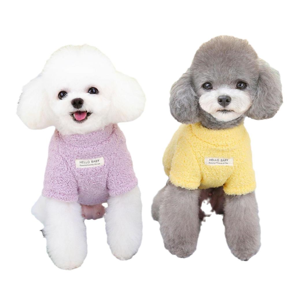 Новая однотонная флисовая одежда для кошек, бишонов, тедди и корги на осень/зиму — плотная и теплая.