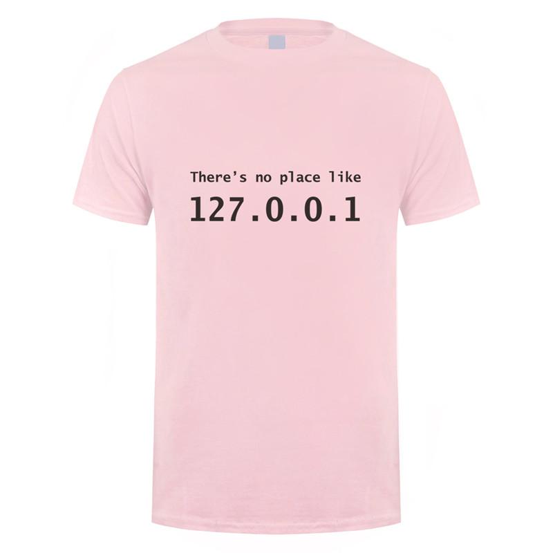 Забавная футболка с IP-адресом для мужчин, летняя, с коротким рукавом, хлопковая, «Нет места лучше, чем 127.0.0.1», футболка для компьютерного гика, комедийная, топы OT-852