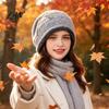 Slouchy Hat for Women Winter Hat, Retro Jacquard Star Knit Cap, Rolled Casual Outdoor Travel Edge, Warm Fashion Grunge Skiing Skating Snowboarding