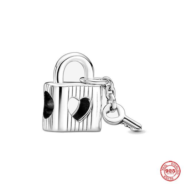 S925 серебряные тонкие бусины подходят для модного оригинального браслета, ожерелье, кулон для женщин, висячие блестящие подвески для мамы, ювелирные изделия