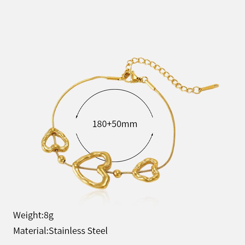 18K Gold Heart Stainless Steel Necklace For Women Luxury Premium Clavicle Chain Tarnish Free Titanium Steel Sweater Chain