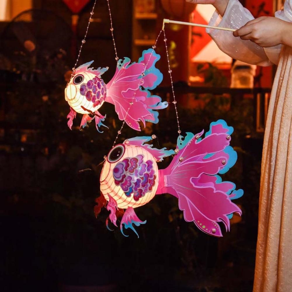 DIY Material Bag Mid-Autumn Festival Lamp Koi Fish Handmade Lantern Photography Props